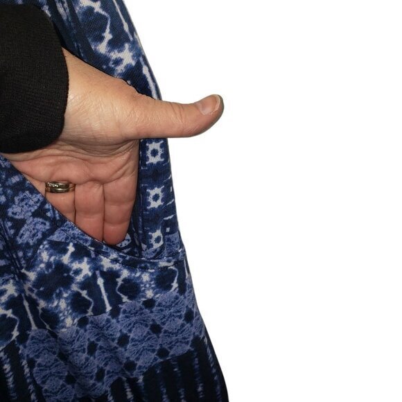 Coldwater Creek Sleeveless Blue Maxi Dress Womens Size Small Pockets Pre-Owned - Picture 5 of 11